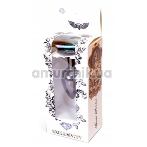 Анальна пробка із зеленим кристалом Exclusivity Jewellery Dark Silver Plug, срібна