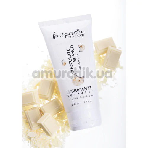 Оральный лубрикант Tentacion Playsex Chocolate Blanco - белый шоколад, 80 мл