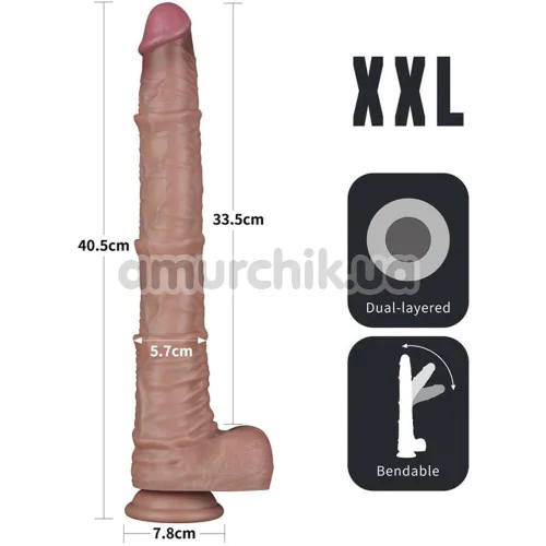 Фаллоимитатор Dual-Layered Silicone Nature Cock LV411302, светло-коричневый