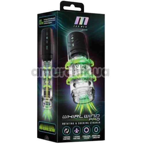 Мастурбатор з ротацією M for Men Whirl Wind Pro, чорний