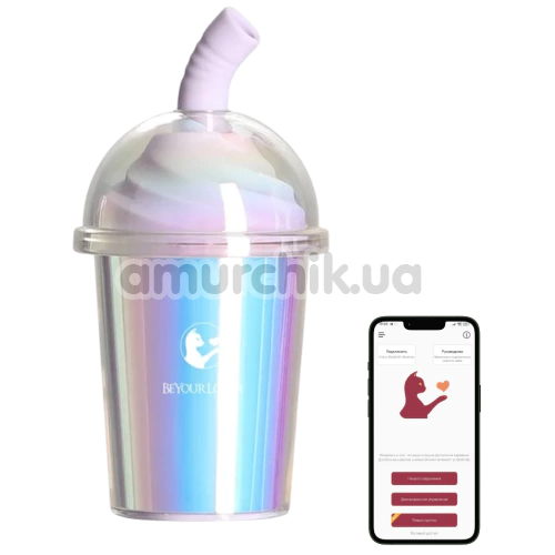 Симулятор орального секса для женщин с вибрацией и подогревом BeYourLover Magic Joy Cup, голубой - Фото №1