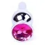 Анальная пробка с розовым кристаллом Exclusivity Jewellery Silver Plug Long, серебряная - Фото №2