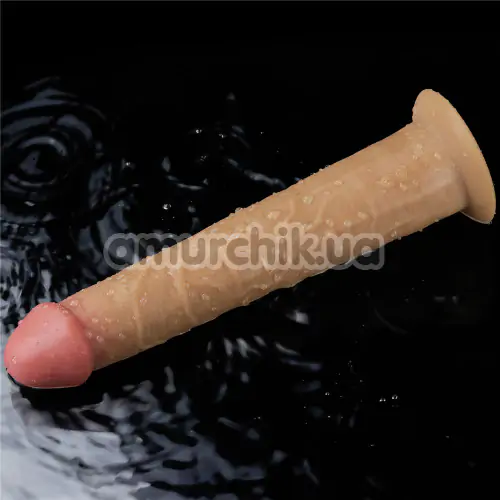 Вибратор с ротацией Dual-Layered Silicone Nature Cock LV410212, телесный