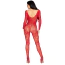 Комбинезон Leg Avenue Crotchless Fishnet Bodystocking Flower, красный - Фото №4