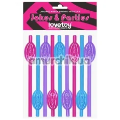 Трубочки для напитков LoveToy Jokes&Parties Pussy Straws - разноцветные, 9 шт - Фото №1