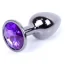 Анальна пробка з фіолетовим кристалом Exclusivity Jewellery Dark Silver Plug, срібна - Фото №1