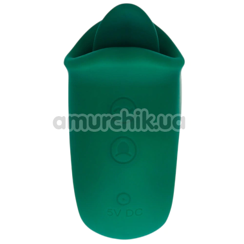 Симулятор орального секса для женщин с вибрацией Loveline Licking And Vibrating Clitoral Stimulator, зеленый