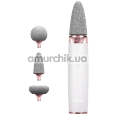 Шлифовальная пилка для стоп с насадками Geske Electric Pumice Foot Smoothing Multi-Pen 8 in 1, кремовая - Фото №1