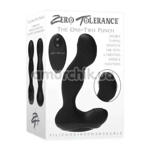 Вибростимулятор простаты для мужчин с пульсацией Zero Tolerance The One-Two Punch, черный