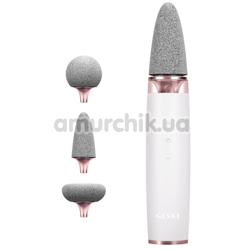 Шлифовальная пилка для стоп с насадками Geske Electric Pumice Foot Smoothing Multi-Pen 8 in 1, кремовая - Фото №1