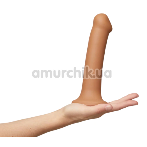 Фалоімітатор Strap-On-Me Dual Density Silicone Bendable Dildo S, світло-коричневий