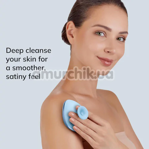 Щетка для тела Geske Body Brush 4 in 1 Suction Mount Metal, голубая