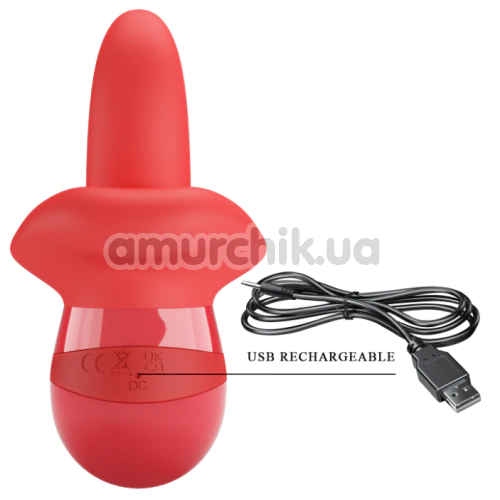 Симулятор орального секса для женщин с вибрацией Pretty Love Obelia, красный