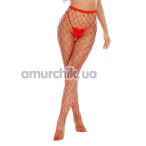 Колготки Star Night Fashion Sparkle Fishnet Pantyhose, красные - Фото №1