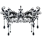 Украшение для лица Leg Avenue Masquerade Mask Rhinestone Stick-On Jewels, черное - Фото №1