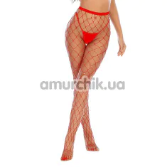 Колготки Star Night Fashion Sparkle Fishnet Pantyhose, красные - Фото №1