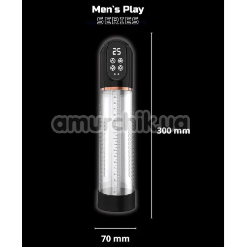 Вакуумна помпа Men's Play Automatic Penis Pump For Enlargement & Masturbator B13, прозора