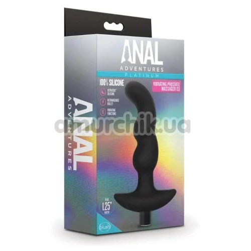 Вибростимулятор простаты Anal Adventures Platinum Vibrating Prostate Massager 3, черный