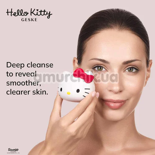 Ультразвуковая щетка для лица Geske Sonic Facial Brush 4 in 1 - Hello Kitty Head, белая