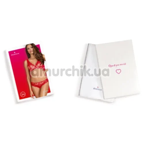 Комплект Obsessive 853-SET-3 красный: бюстгальтер + трусики-стринги