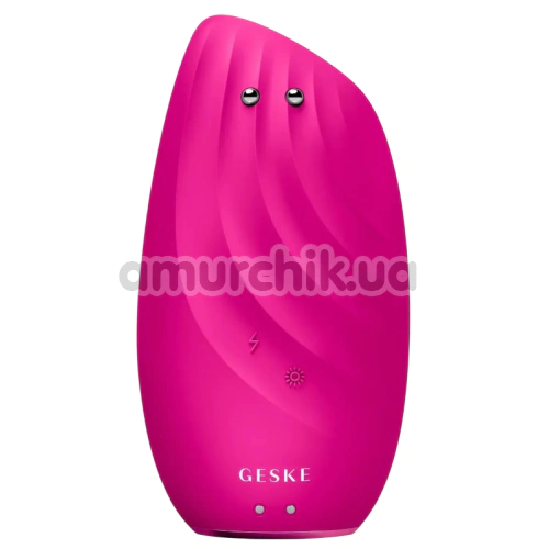 Щетка для лица Geske Sonic Thermo Facial Brush & Face-Lifter 8 in 1, ярко-розовая