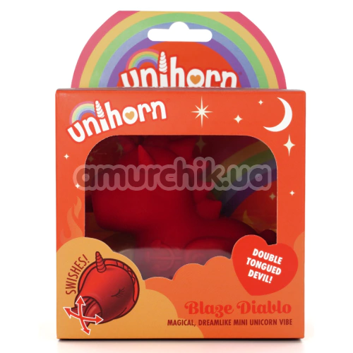 Вібратор Unihorn Blaze Diablo, червоний
