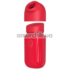 Симулятор орального секса для женщин с пульсацией 69 Ecstasy Marker Pen Vibe Mini, красный - Фото №1