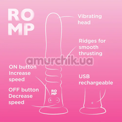 Вибратор с толчками Romp Jiggle, малиновый