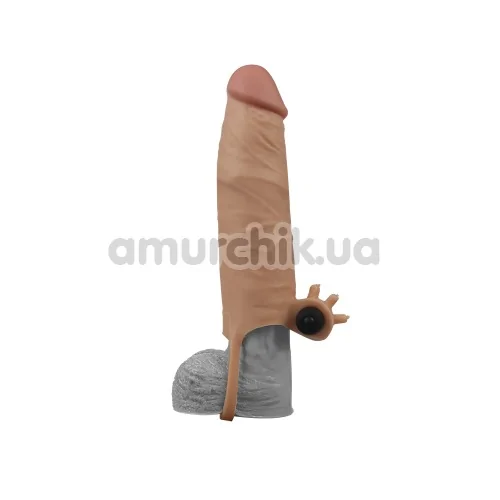 Насадка - удлинитель пениса с вибрацией Lovetoy Pleasure X-Tender Series LV1061, телесная