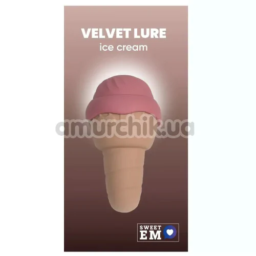 Симулятор орального секса для женщин с вибрацией Sweet Em Velvet Lure Ice Cream, коричневый