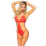 Комплект Leg Avenue All Romance Lace Teddy & Robe Set, красный: боди + пеньюар - Фото №4