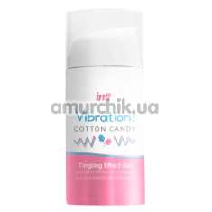 Возбуждающий гель с эффектом вибрации Intt Vibration Cotton Candy Tingling Effect Gel - сахарная вата, 15 мл - Фото №1
