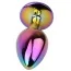 Анальна пробка з мультикольоровим кристалом Jewelled Metel Butt Plug, мультикольорова - Фото №4