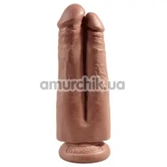 Подвійний фалоімітатор King Cock 7 Two Cocks One Hole, коричневий - Фото №1
