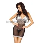 Комплект Passion Free Your Senses Nanna  Chemise, чорний: пеньюар + трусики-стрінги - Фото №1