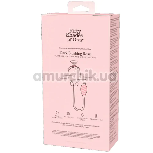 Симулятор орального сексу для жінок з віброяйцем Fifty Shades of Grey Dark Blushing Rose, чорний