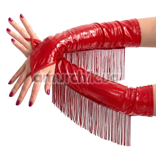 Перчатки виниловые Art of Sex Lerona Lacquered, красные - Фото №1