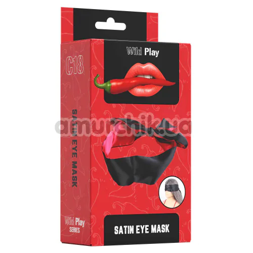 Повязка на глаза Wild Play Satin Eye Mask C18, черно-красная