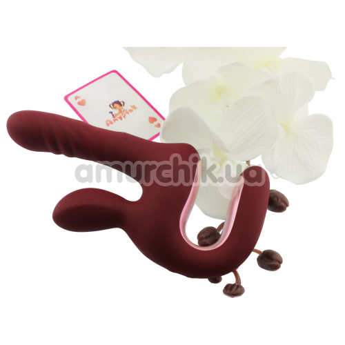 Вібратор з поштовхами Magic Motion Magic Duet, бордовий