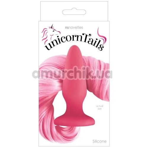 Анальна пробка з рожевим хвостом Unicorn Tails Pastel, рожева