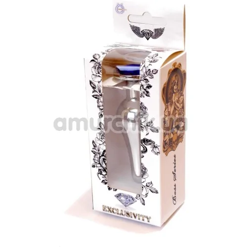 Анальна пробка з фіолетовим кристалом Exclusivity Jewellery Silver Plug Long, срібна