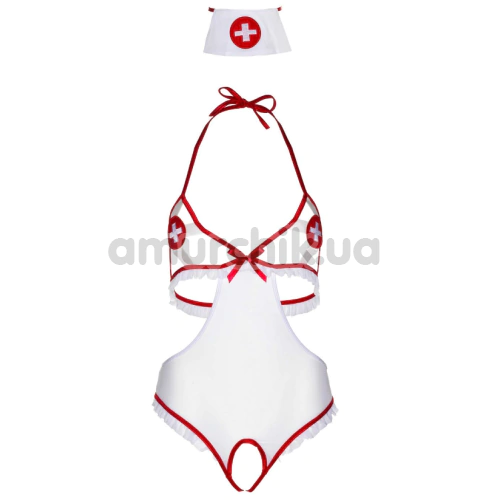 Костюм медсестры Leg Avenue Roleplay Naughty Nurse белый: боди + шапочка