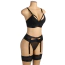 Комплект Star Night Lace Underwire, чорний: бюстгальтер + пояс для панчіх + трусики-стрінги - Фото №9