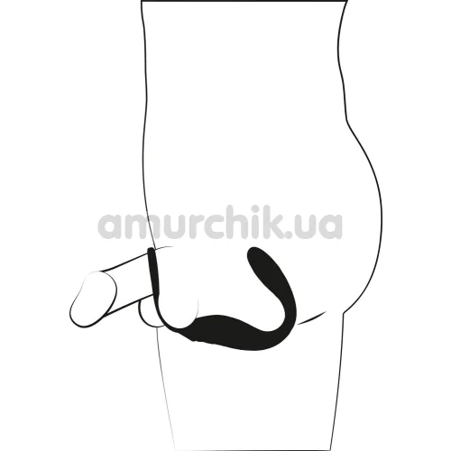 Вибростимулятор простаты с эрекционным кольцом Black Velvets Cock Ring With RC Butt Plug, черный