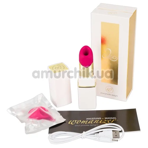 Симулятор орального секса для женщин Womanizer 2Go, бело-золотой