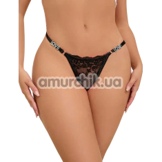 Трусики-стрінги Star Night Love Rhinestone Panties, чорні - Фото №1
