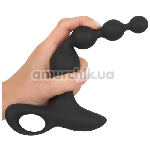 Анальний ланцюжок з вібрацією Black Velvets Rechargeable Anal Beads, чорний