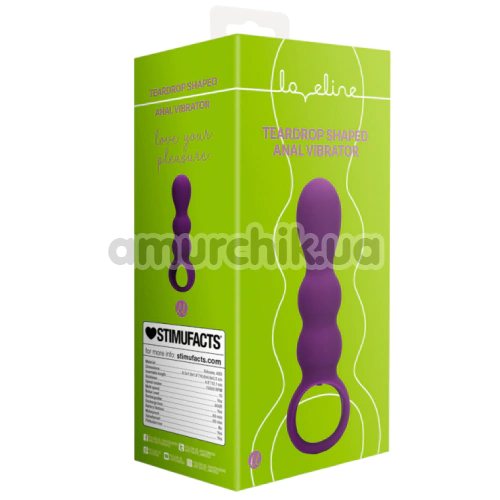 Анальная пробка с вибрацией Loveline Teardrop Shaped Anal Vibrator, фиолетовая