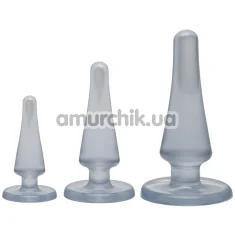 Набор анальных пробок Crystal Jellies Anal Initiation Kit, прозрачный - Фото №1