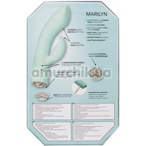 Вибратор Pave Marilyn, бирюзовый